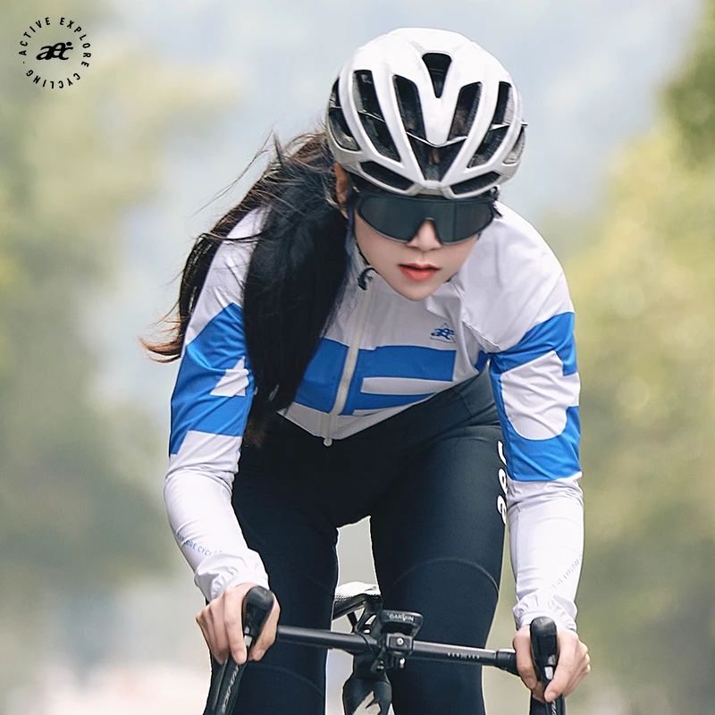 aec新款防风衣静速蓝女款骑行服轻薄外套公路自行车风衣保暖速干
