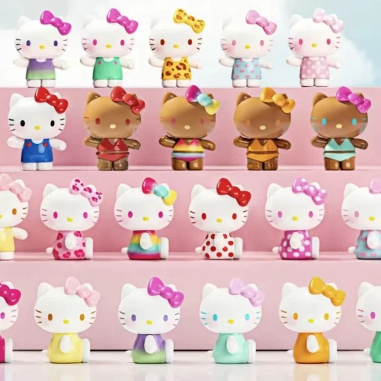 代拆Hello Kitty夏日彩虹糖系列盲袋玩偶公仔可爱桌面车载摆件
