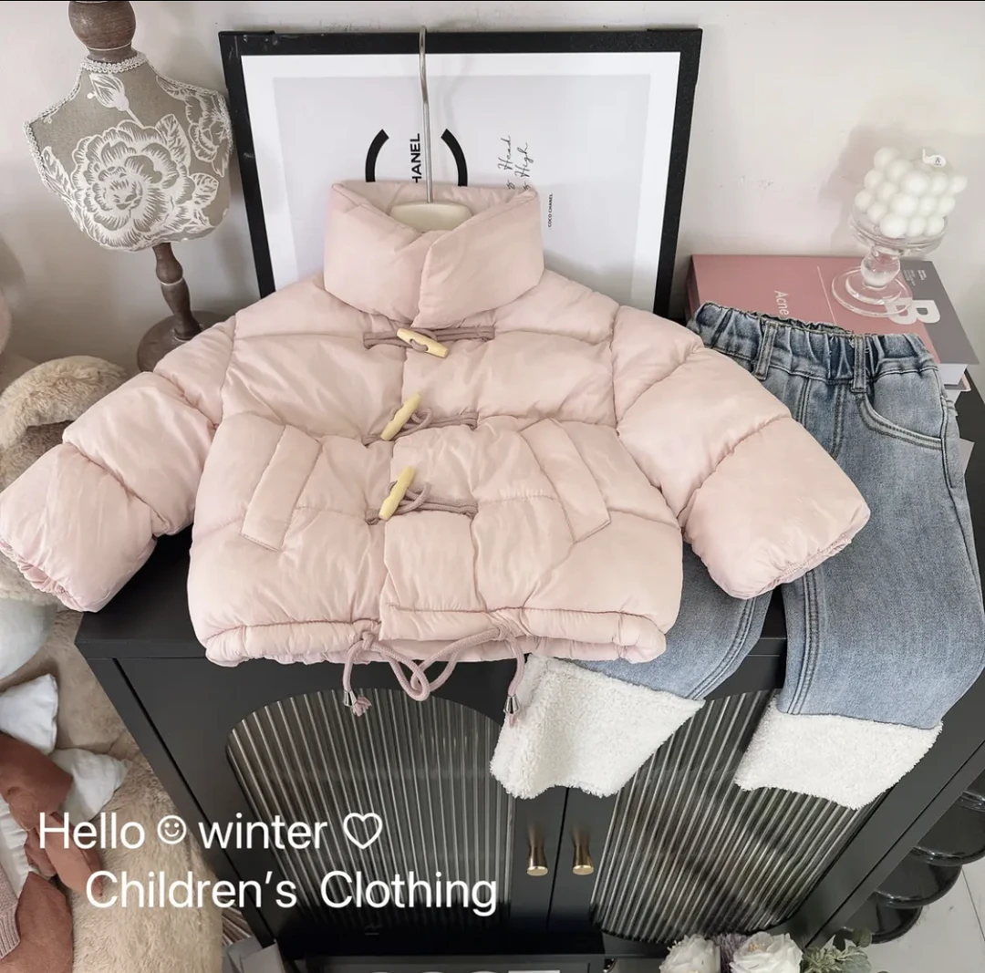 【现货】韩版新品儿童棉服面包服泡芙款女宝宝宝保暖加厚棉服外套