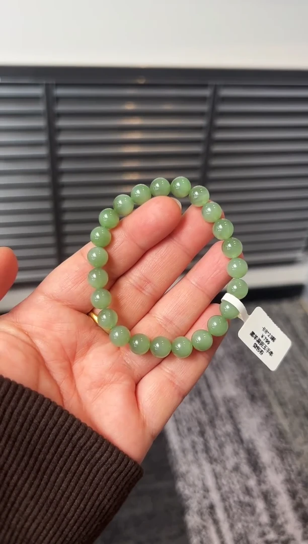 未镶嵌手串和田玉黑羊洞碧玉手串卡8