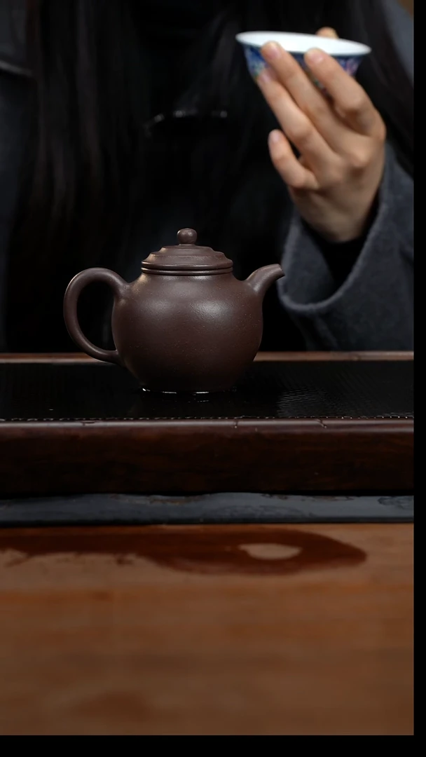 茶壶紫砂230cc黄龙山原矿紫泥大彬橄榄16