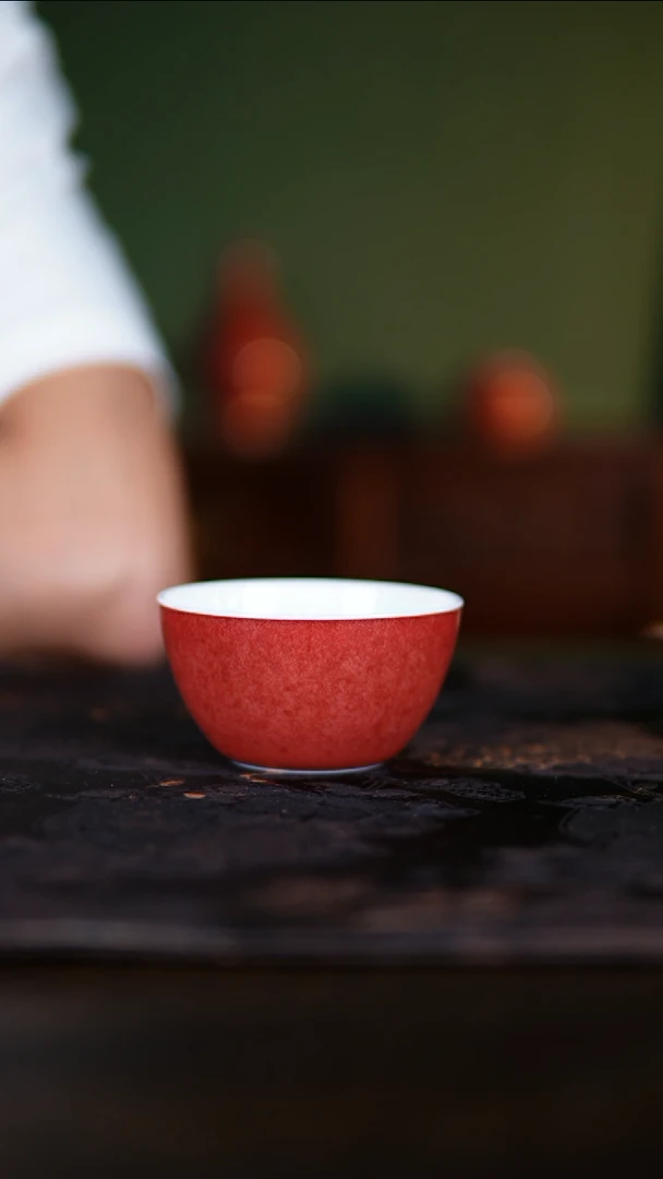 杯子景德镇纯手工陶瓷豇豆红