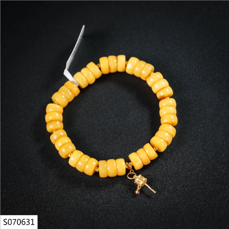 【老掌柜】蜜蜡/蜜蜡老蜡直切药片手串8m+ S070631