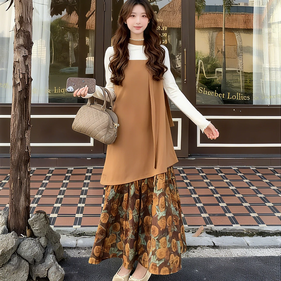 秋冬爆款连衣上新长袖时尚显瘦显白纯欲慵懒风女装冬季裙子连衣裙