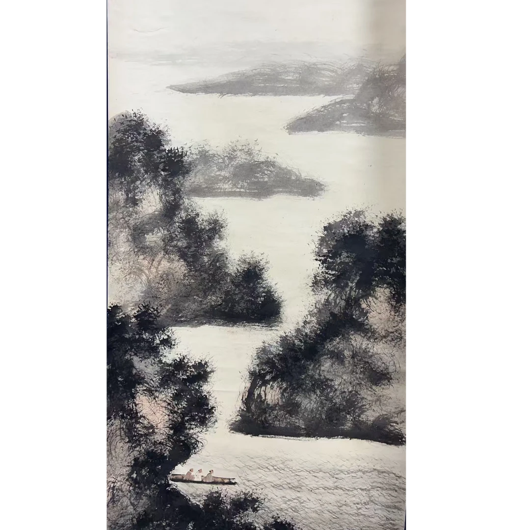 傅老款 山水挂轴68×138约8.4平尺