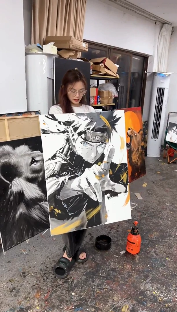 丙烯画过***?瑶瑶老师鸣人