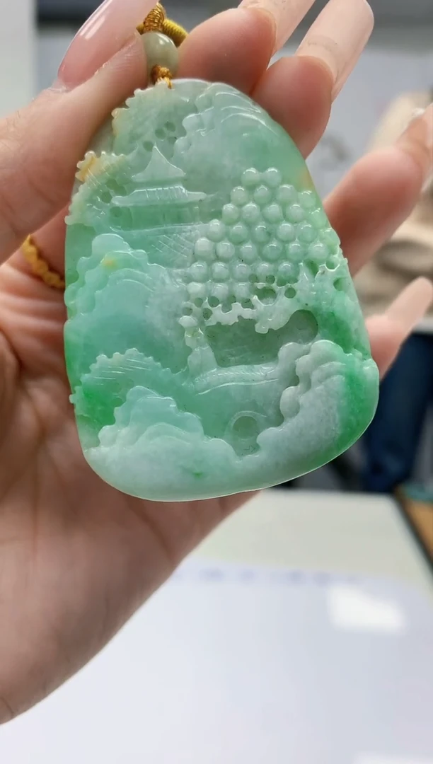 【闪购商品】定制翡翠未镶嵌0405lr-毛货挂件58
