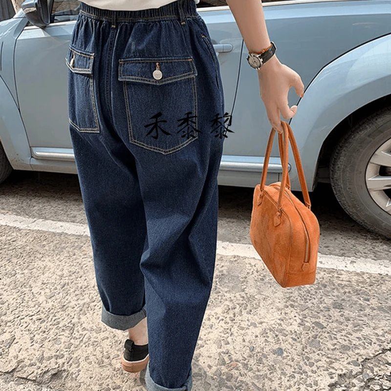 新款大码丹宁色薄款牛仔裤百搭网红裤子显瘦女士早秋季