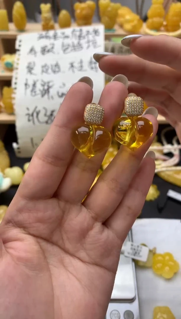 琥珀银S925镶嵌珠宝奇石141琥珀蜜蜡微瑕