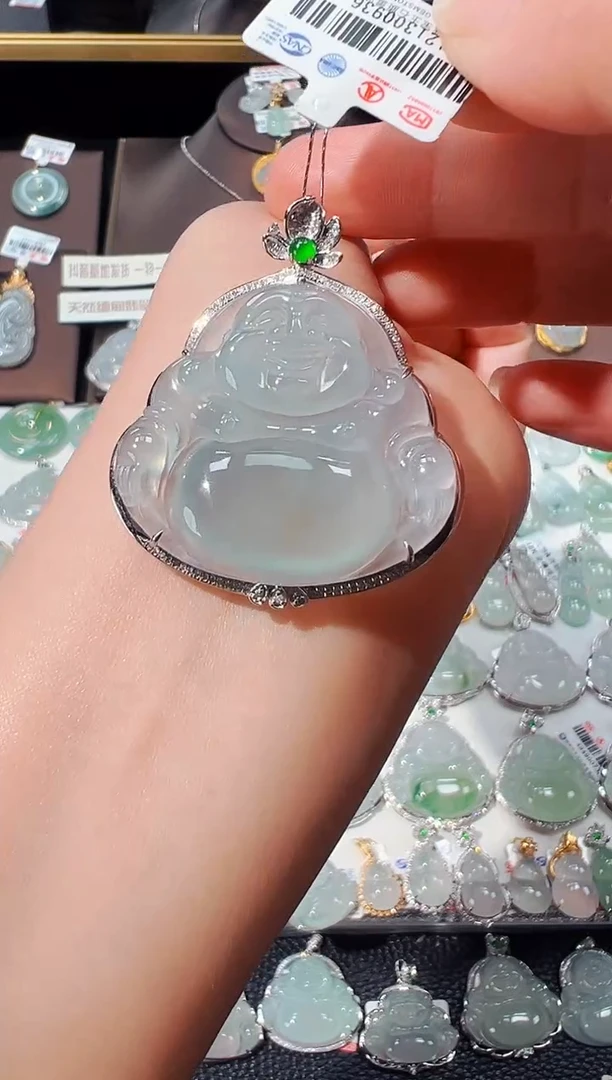 【闪购商品】翡翠吊坠(不含链)18K金镶嵌佛公吊坠936