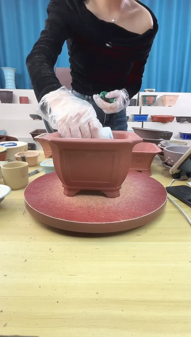 紫砂花盆浅草紫砂花盆微瑕