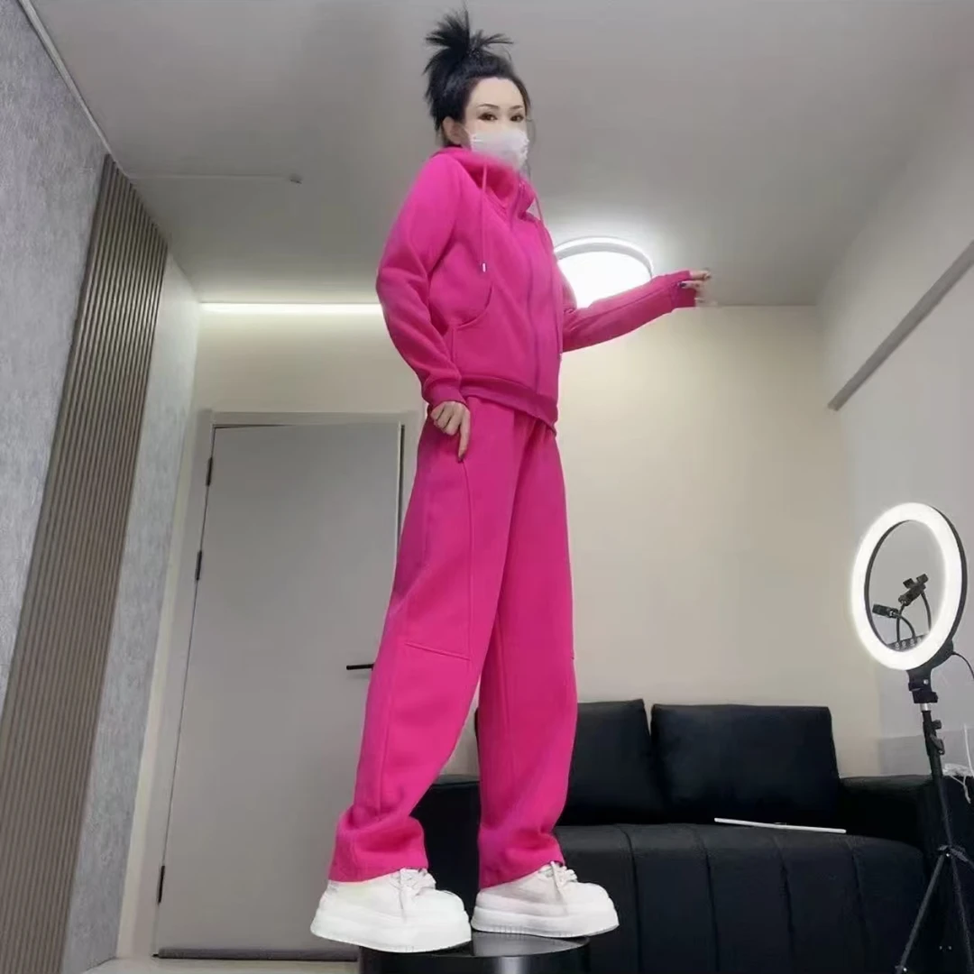 （3845款）开衫外套弯刀裤显瘦网红百搭宽松洋气运动时尚休闲套装