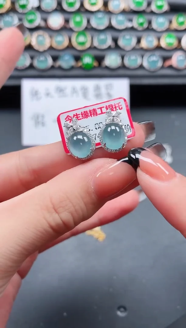 翡翠戒指银S925镶嵌111
