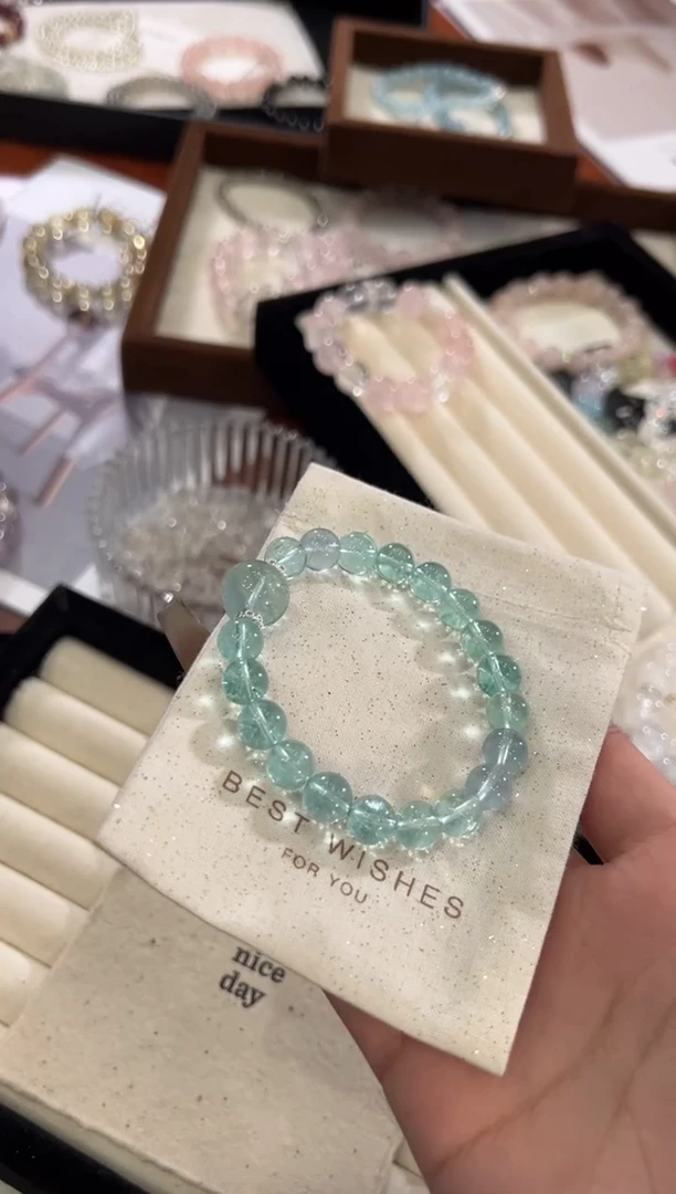 【闪购商品】水晶手链合金绿萤石手链x1435