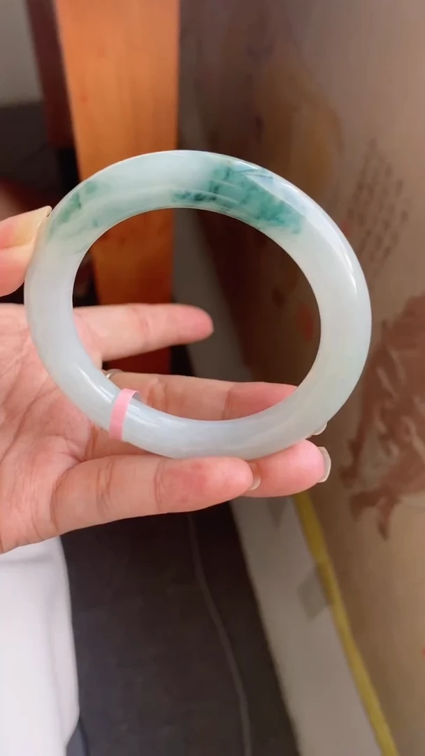 未镶嵌手镯翡翠（巨巨巨推荐）老坑冰胶飘花圆条21号