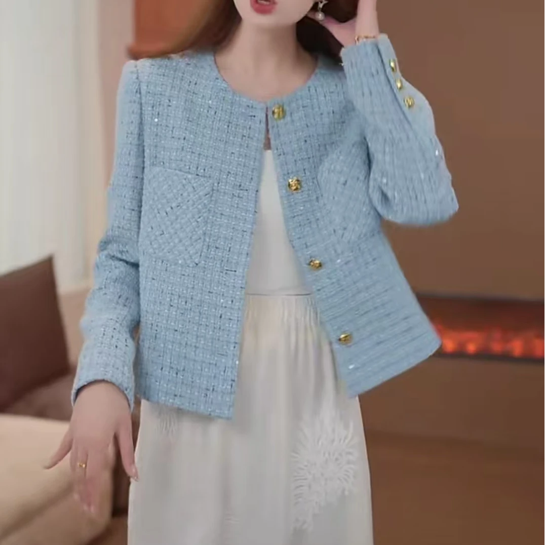 法式小香风外套女2025早春新款中年妈妈时尚百搭短外套小个子上衣