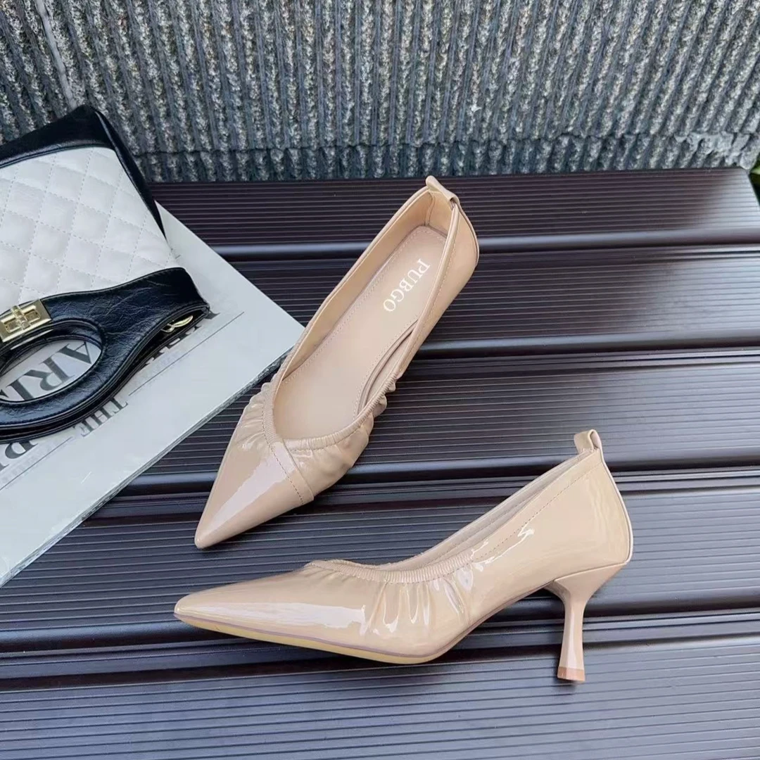 PUBGO/千喜步步高时尚气质时装跟鞋舒适休闲百搭高跟鞋