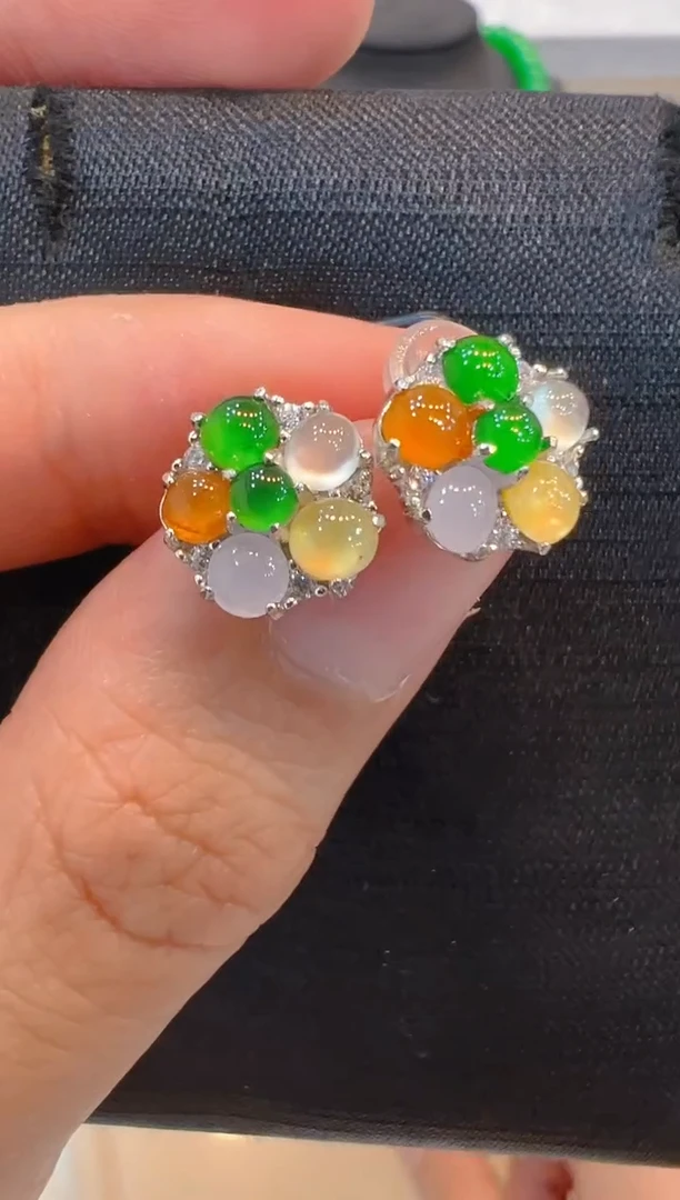 翡翠银S925镶嵌耳饰多样性团购发一件