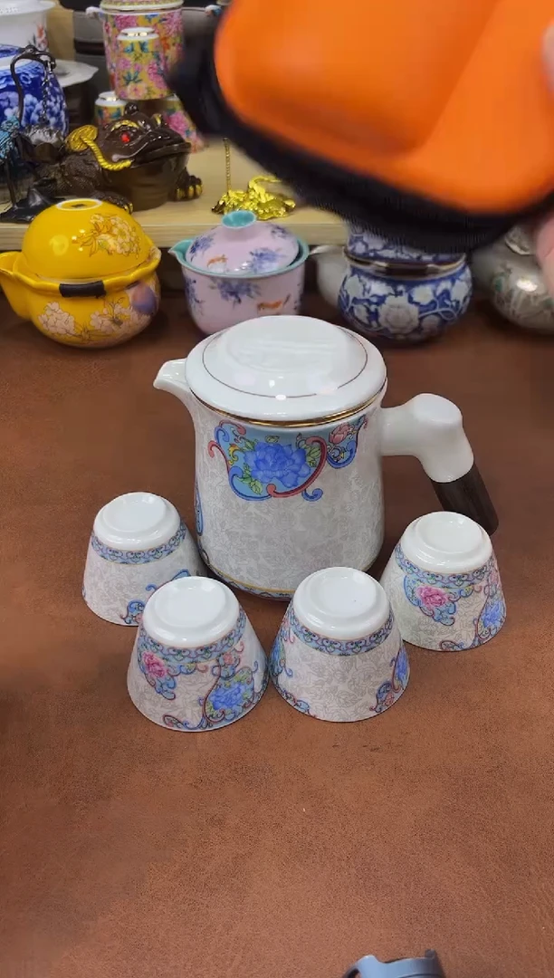 陶瓷茶具摆件旅行套组