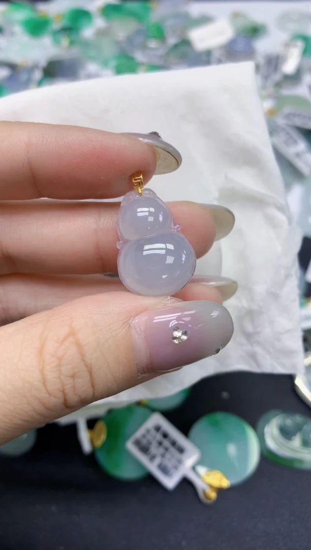 颈饰18K金镶嵌翡翠天然缅甸翡翠A货百元以上9元证书费自理