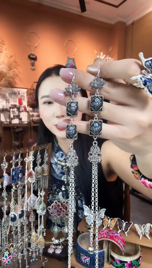 刺绣纯手工民族风耳环