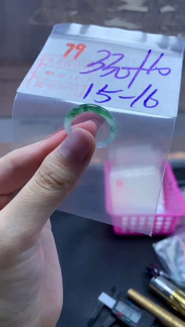 未镶嵌定制翡翠戒圈15-16#340毛货需精细抛光