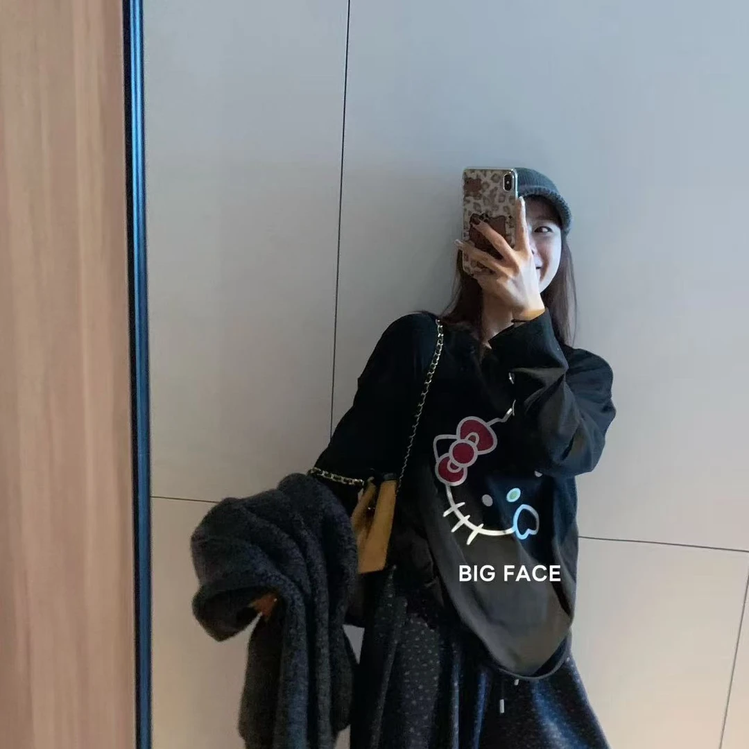 8009•KT猫 SY# 东大门圆领慵懒感大版打底T·