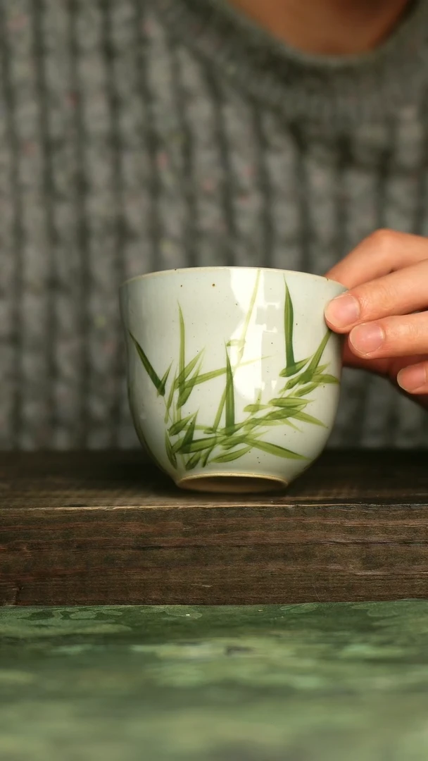 陶瓷青诗集手工手绘瓷器