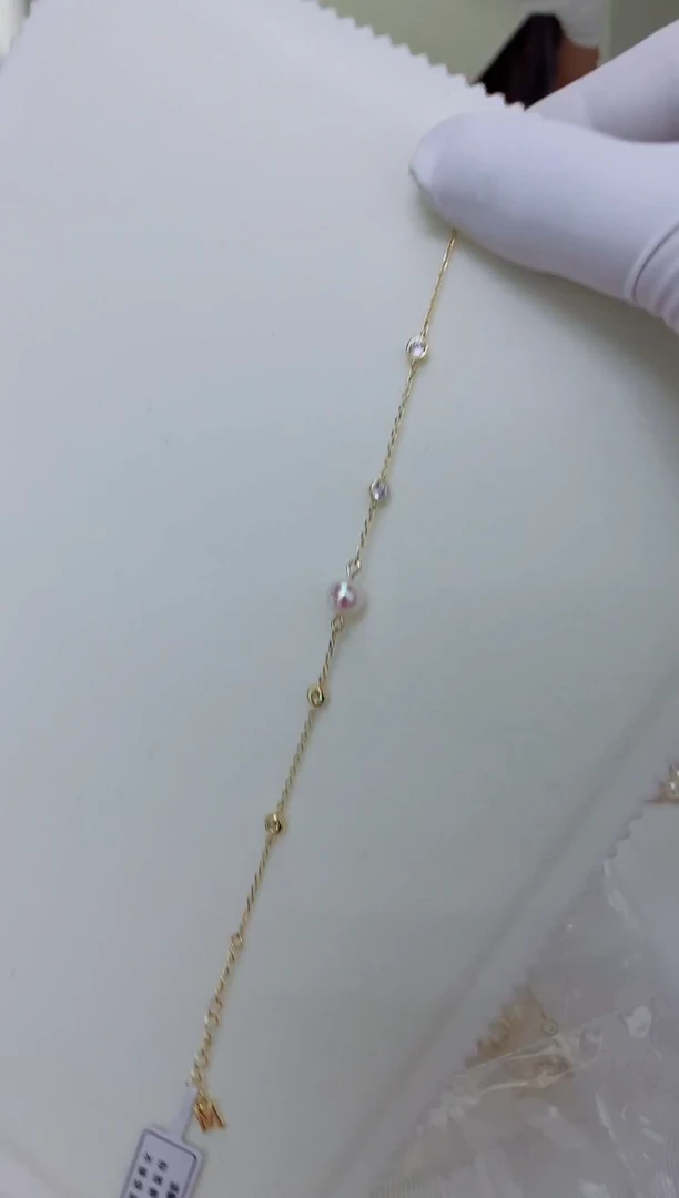 银S925镶嵌饰品海水珍珠设计款手链