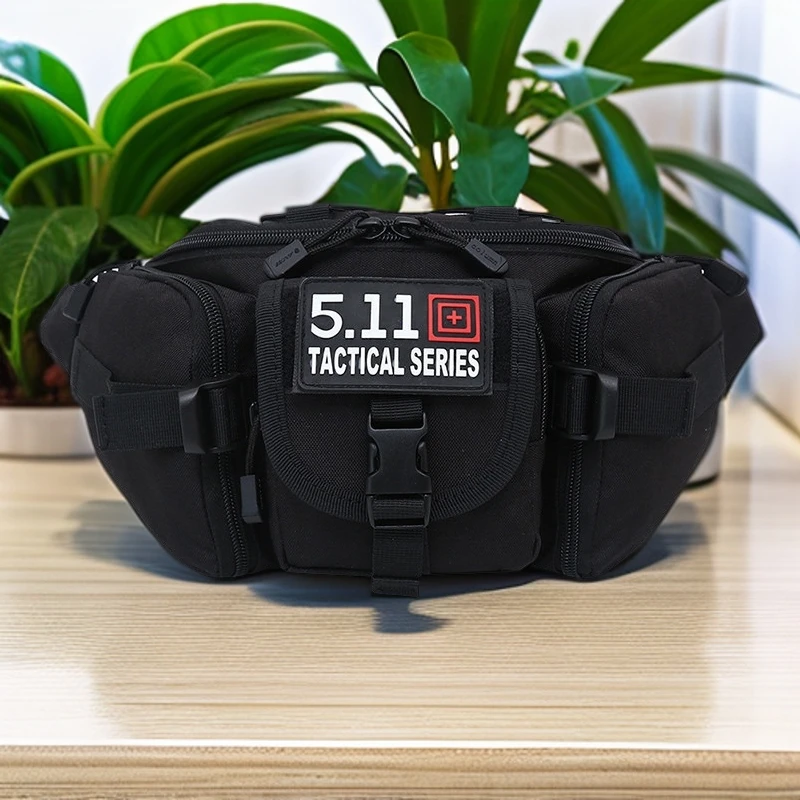 户外战术腰包多功能骑行徒步胸包男女通用包胸耐磨便携手机包黑色