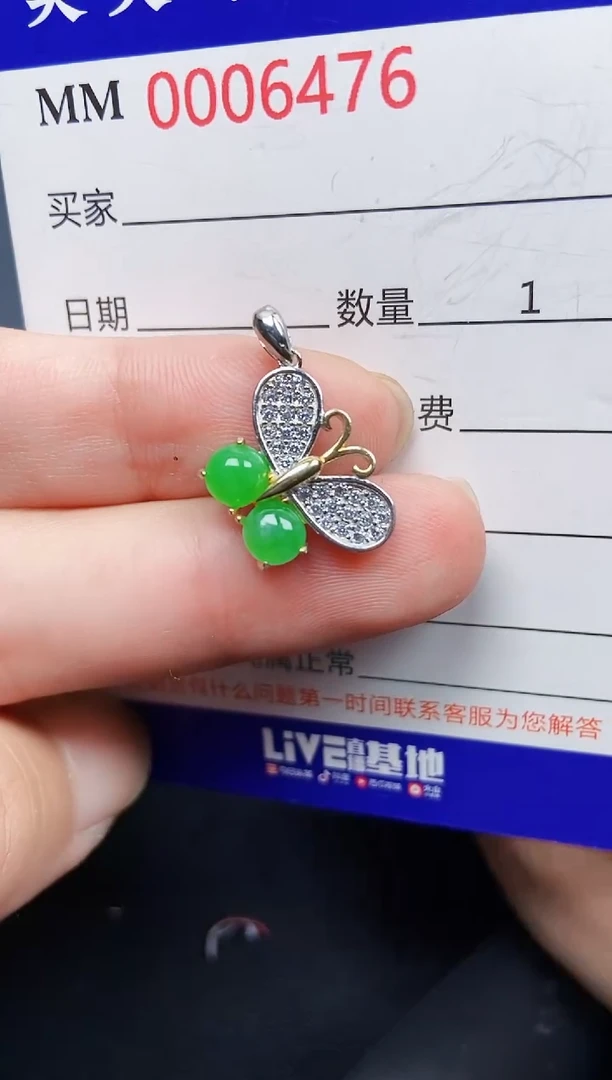 翡翠银S925镶嵌颈饰6476