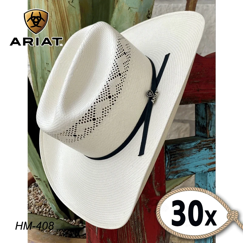 美国进口ARIAT西部牛仔帽30X草编透气时尚西式马术帽
