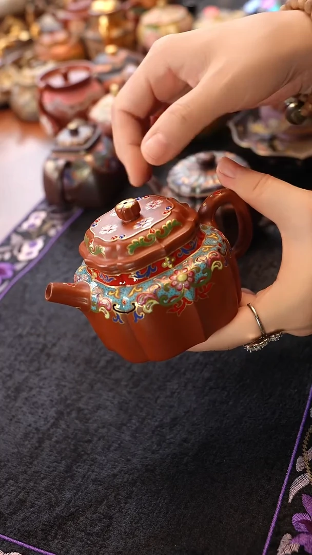 茶壶紫砂珐琅德中