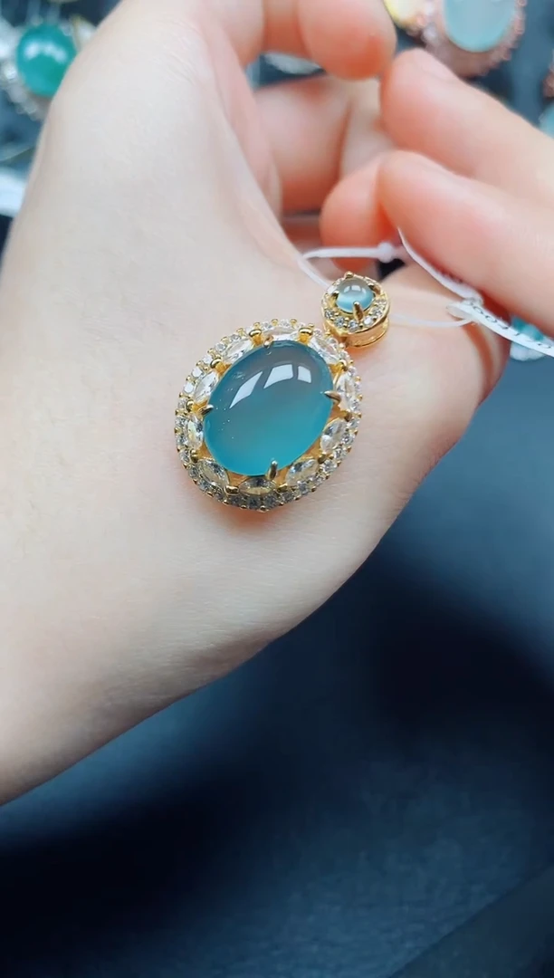 吊坠(赠链)银S925镶嵌翡翠翡翠