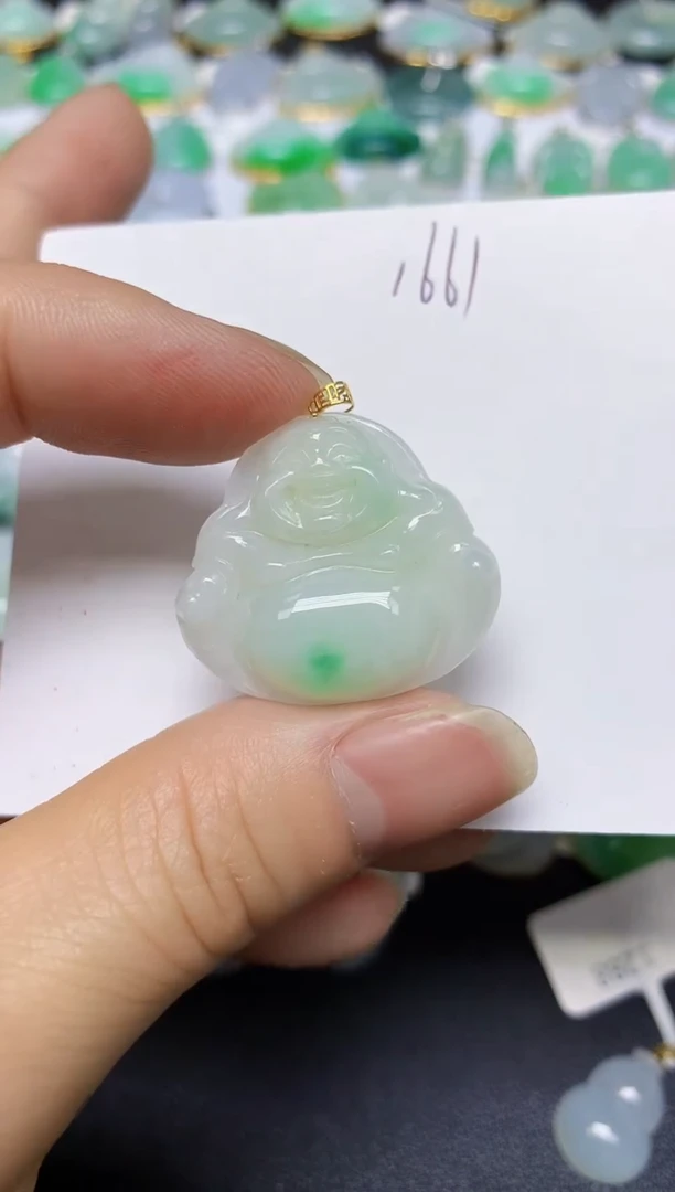 翡翠18K金镶嵌颈饰 天然翡翠A货