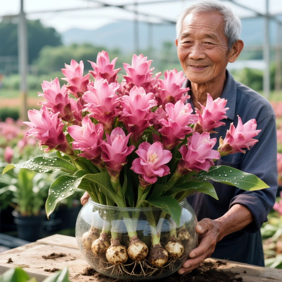 水培种球姜荷花懒人植物好养浓香大花型耐热绿植四季种植开花多