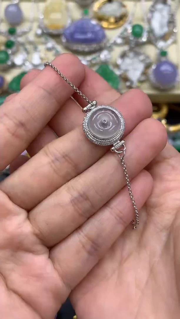 18K金镶嵌手链翡翠543-中国好珍宝