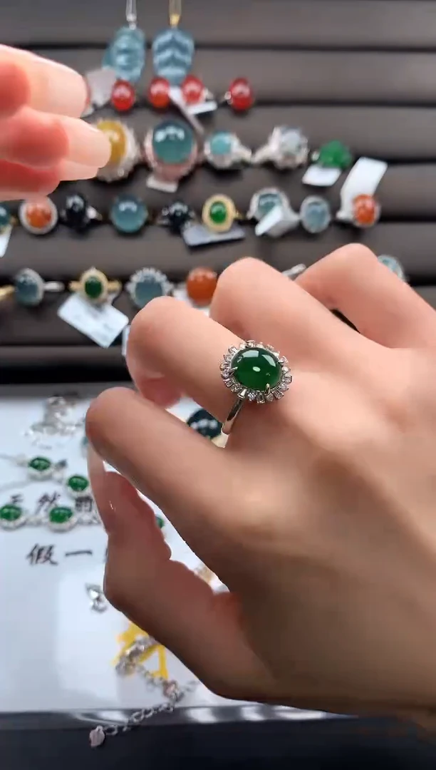 【闪购商品】翡翠戒指银S925镶嵌312321313