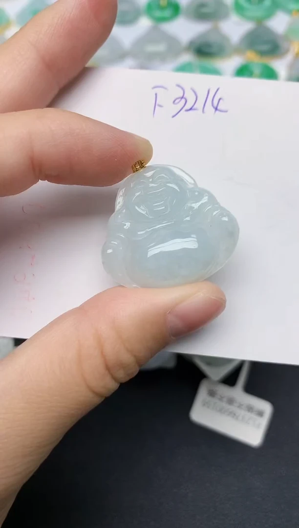 颈饰18K金镶嵌翡翠天然缅甸A货翡翠百元以上9元证书费自理