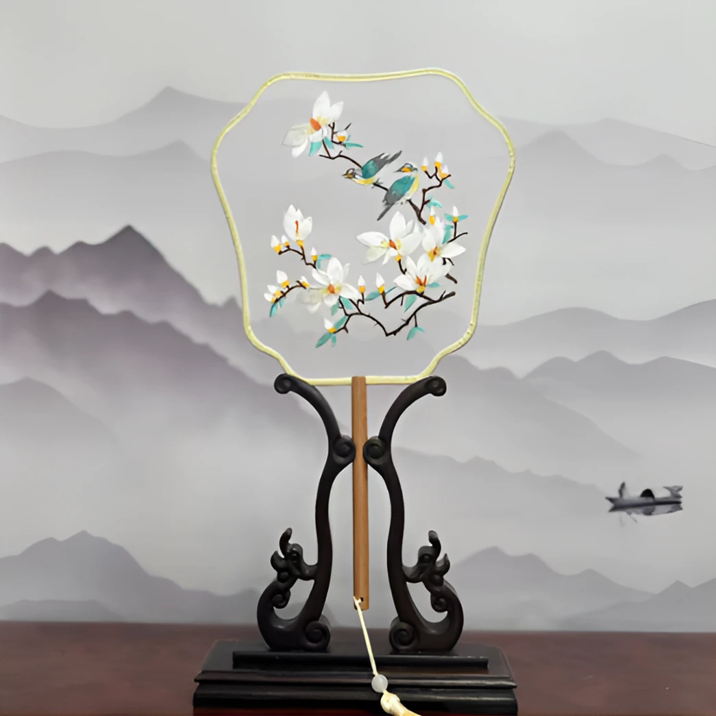 2把！！30 玉兰宫扇（典雅款） 50 花开并蒂（大师佳作）