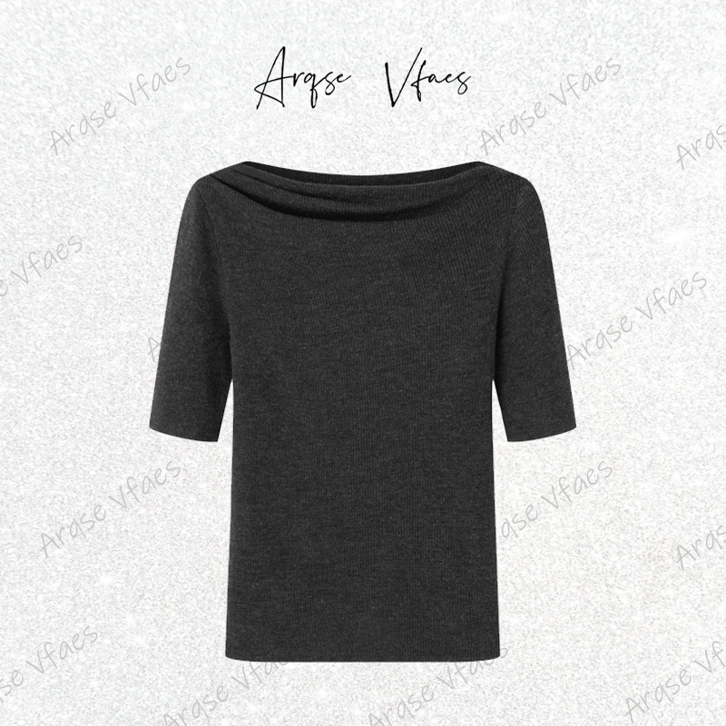 [ARQSEVFAES正品]—2025秋季新款绵羊毛短袖针织衫女毛衫AR803043