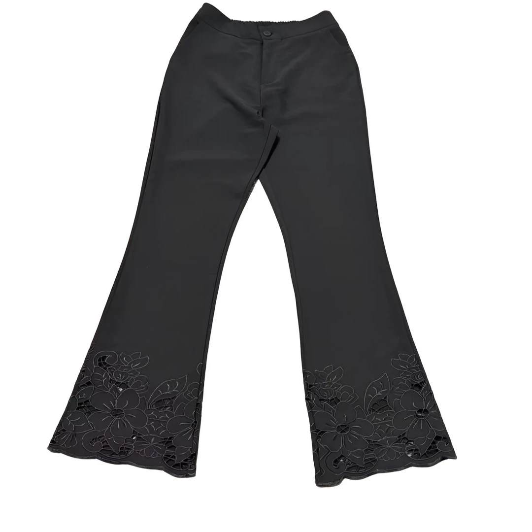 25013国风刺绣九分裤