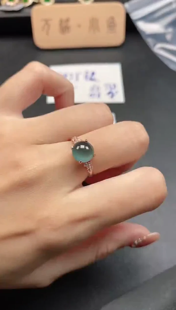 银S925镶嵌戒指翡翠51151
