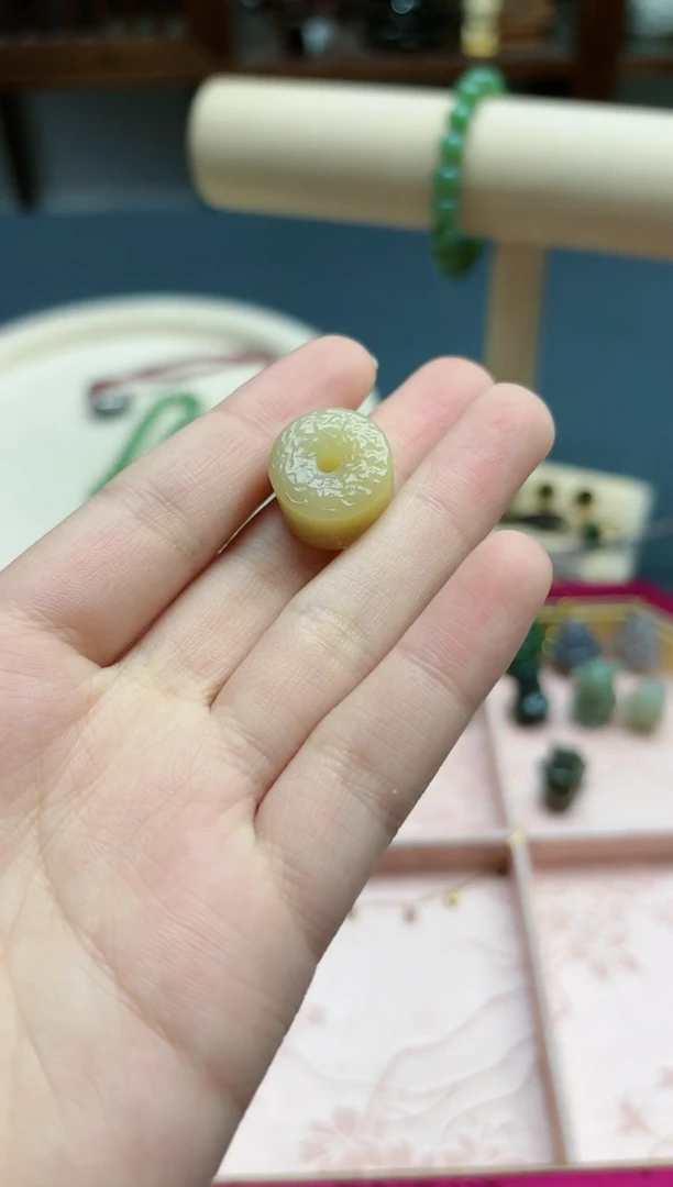 【闪购商品】和田玉吊坠未镶嵌和田玉扣子吊坠*1 QC编绳