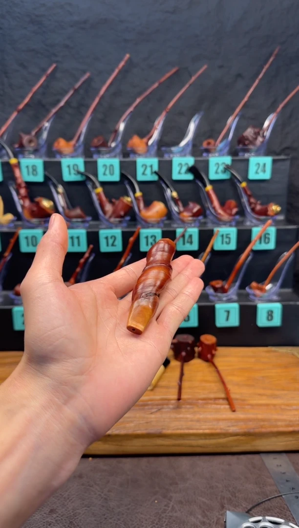 残*檬子木手工烟斗手把件