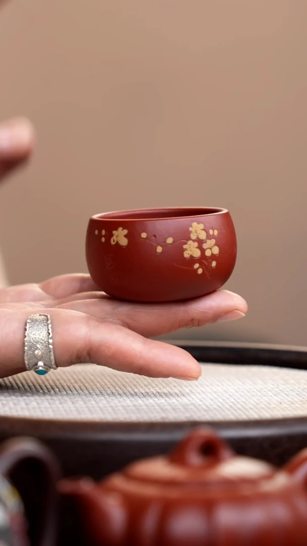 茶壶紫砂朱泥黄梅小杯