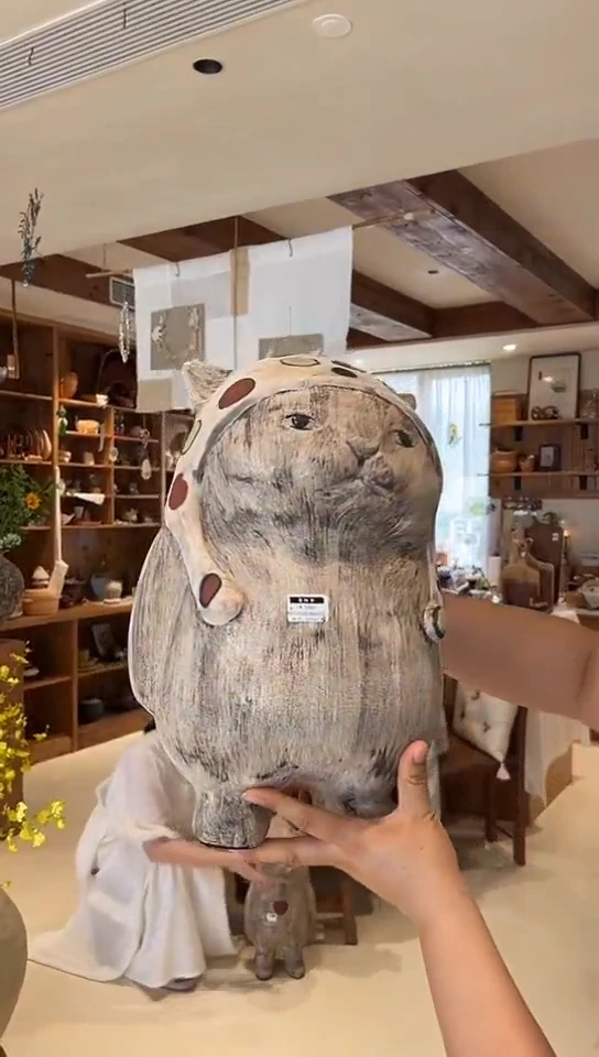 葫****精茶道摆件0000飞行猫5002陶猫