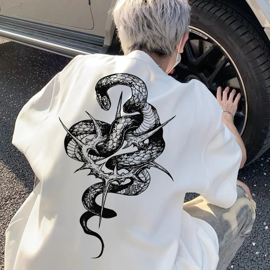 100%纯棉重磅百搭潮牌青少年短袖T恤个性港风宽松oversize设计