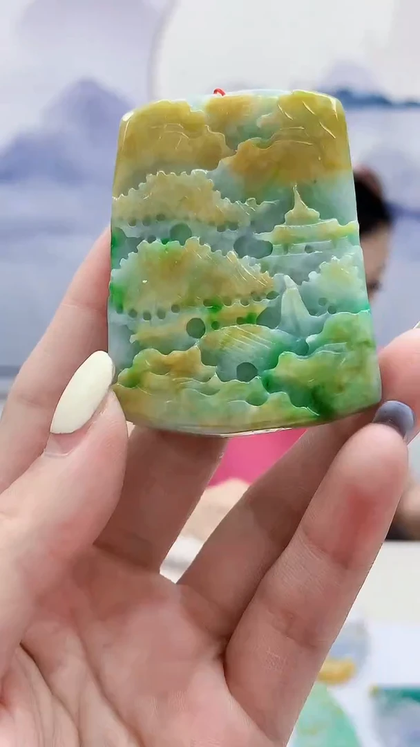 未镶嵌定制翡翠4852lr-毛货挂件35