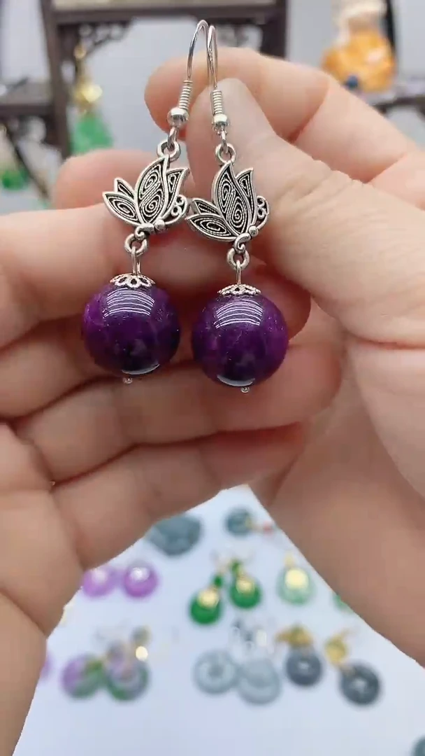 苏纪石（舒俱来）银S925镶嵌耳饰178